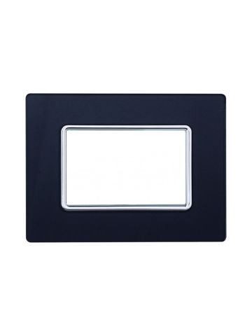 ETTROIT PLACCA IN VETRO 3 MODULI - SERIE SOLAR - ACCIAIO SCURO (MT84310) Compatibile BTicino Matix