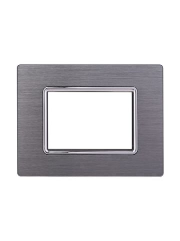 ETTROIT PLACCA IN ALLUMINIO 3 MODULI - SERIE SPACE - SILVER (LN86306)