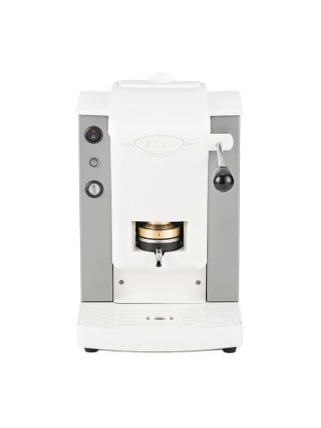 FABER SLOT PLAST BASIC  - MACCHINA PER CAFFE'' CON PRESSACIALDA IN OTTONE - TELAIO IN METALLO GRIGIO E FRONTALE IN POLICARBONATO BIANCO