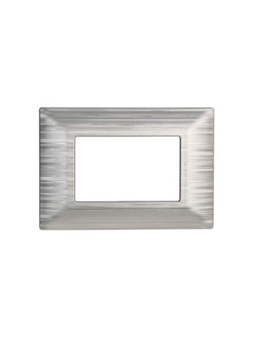 ETTROIT PLACCA IN PLASTICA 3 MODULI - SERIE STARLIGHT - ARGENTO SATINATO (EV85315) Compatibile Vimar Plana