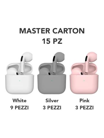 AKAI AIR BUDS ULTRA SLIM - AURICOLARI BLUETOOTH - MASTER CARTON 15 PZ (3PZ X PINK - 9PZ X WHITE - 3PZ X SILVER)