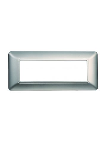 ETTROIT PLACCA IN PLASTICA 6 MODULI - SERIE SOLAR - SILVER (MT83606) Compatibile BTicino Matix