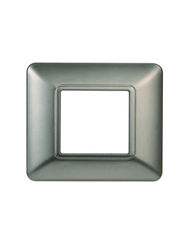 ETTROIT PLACCA IN PLASTICA 2 MODULI - SERIE SOLAR - TITANIO (MT83208) Compatibile BTicino Matix