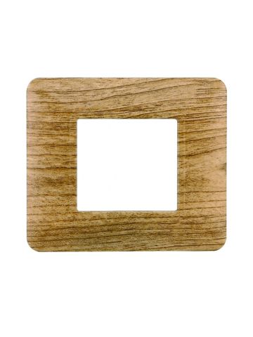 ETTROIT PLACCA IN PLASTICA 2 MODULI - SERIE SOLAR - LEGNO ROVERE (MT83205) Compatibile BTicino Matix