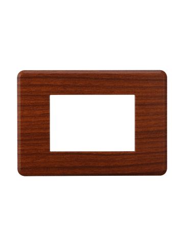 ETTROIT PLACCA SLIM 3 MODULI - SERIE MOON - NOCE (AN87303) Compatibile ABB Axolute
