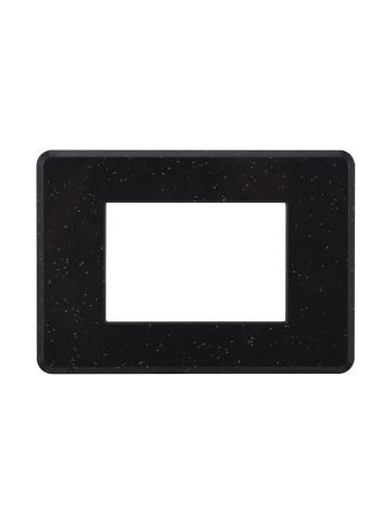 ETTROIT PLACCA SLIM 3 MODULI - SERIE MOON - NERO BRILLANTE (AN87324) Compatibile ABB Axolute