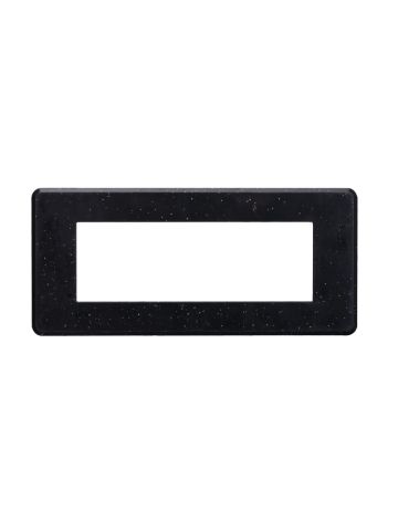 ETTROIT PLACCA SLIM 6 MODULI - SERIE MOON - NERO BRILLANTE (AN87624) Compatibile ABB Axolute