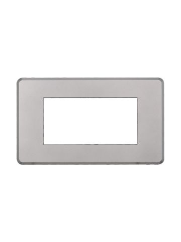 ETTROIT PLACCA SLIM 4 MODULI - SERIE MOON - SILVER (AN87406) Compatibile ABB Axolute