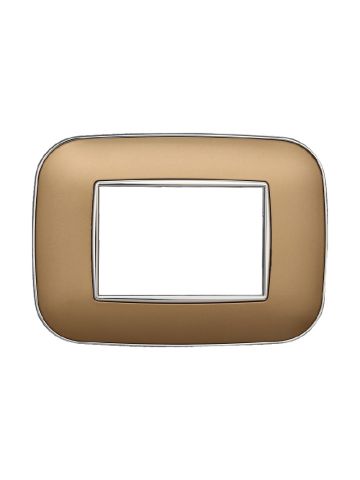 ETTROIT PLACCA ORBIS 3 MODULI - SERIE MOON - ORO (AN91311) Compatibile ABB Axolute