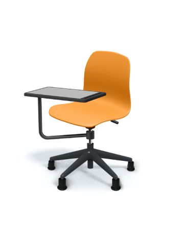 SEDIA PIOPPO Hda 41,5 a 52cm, tavoletta 29,8x47,8cm, struttura nera con piedini, scocca arancione SD.GIRO.5f.TA.AR