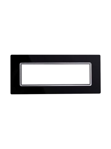 ETTROIT PLACCA IN VETRO 7 MODULI - SERIE SPACE - NERO (LN84702) Compatibile BTicino Living