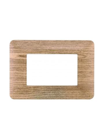 ETTROIT PLACCA IN PLASTICA 3 MODULI - SERIE SOLAR - LEGNO ROVERE SBIANCATO (MT83304) Compatibile BTicino Matix