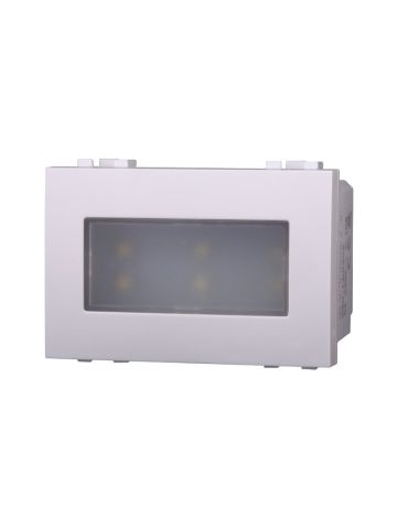 ETTROIT LAMPADA SEGNAPASSO 3 POSTI LED 220V ON/OFF 6000°K - SERIE SPACE - BIANCO (LB0303) Compatibile BTicino Living