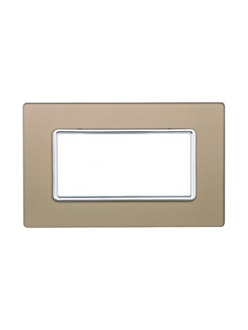 ETTROIT PLACCA IN VETRO 4 MODULI - SERIE SOLAR - ORO (MT84411) Compatibile BTicino Matix