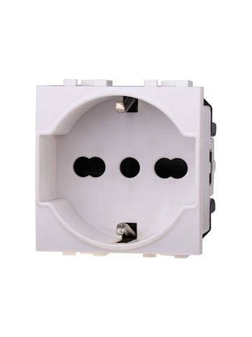 ETTROIT PRESA SCHUKO 16A - SERIE SPACE - BIANCO (LB2102) Compatibile BTicino Living