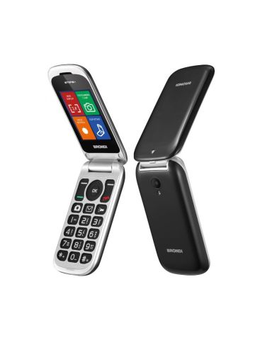 BRONDI STONE+ (NERO) - TELEFONO CELLULARE PER ANZIANI - TORCIA - FOTOCAMERA