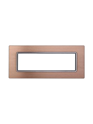 ETTROIT PLACCA IN ALLUMINIO 7 MODULI - SERIE SPACE - ORO (LN86711) Compatibile BTicino Living