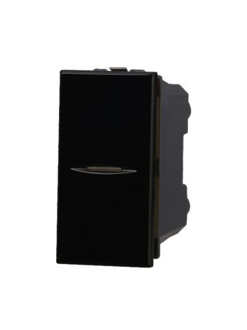 ETTROIT PULSANTE ASSIALE UNIPOLARE - SERIE MOON - NERO (AN0601) Compatibile BTicino Axolute