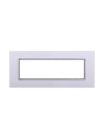 ETTROIT PLACCA IN VETRO 7 MODULI - SERIE SPACE - BIANCO (LN84701) Compatibile BTicino Living