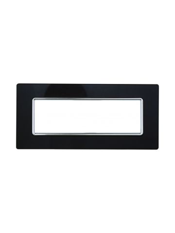 ETTROIT PLACCA IN VETRO 6 MODULI - SERIE SOLAR - NERO (MT84602) Compatibile BTicino Matix