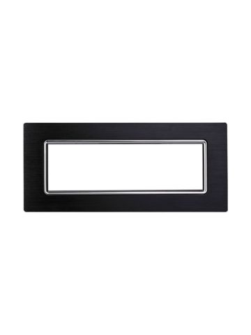 ETTROIT PLACCA IN ALLUMINIO 7 MODULI - SERIE SPACE - NERO (LN86702) Compatibile BTicino Living