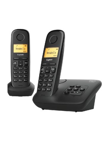 GIGASET A270A DUO (NERO) - TELEFONO CORDLESS DOPPIO - FUNZIONE SVEGLIA - VIVAVOCE - SEGRETERIA