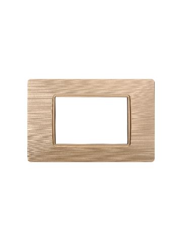 ETTROIT PLACCA IN PLASTICA 3 MODULI - SERIE STARLIGHT - ORO SATINATO (EV85311) Compatibile Vimar Plana