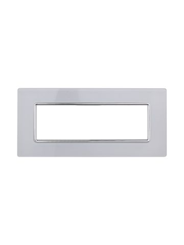 ETTROIT PLACCA IN VETRO 6 MODULI - SERIE SOLAR - BIANCO (MT84601) Compatibile BTicino Matix