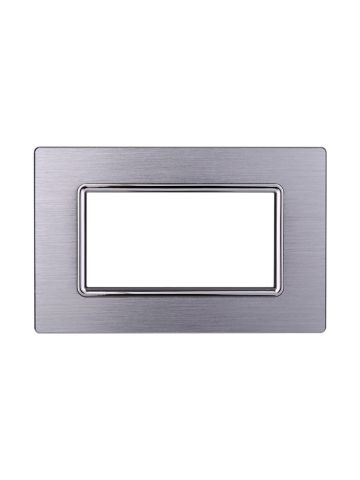 ETTROIT PLACCA IN ALLUMINIO 4 MODULI - SERIE SPACE - SILVER LUCIDO (LN86417)