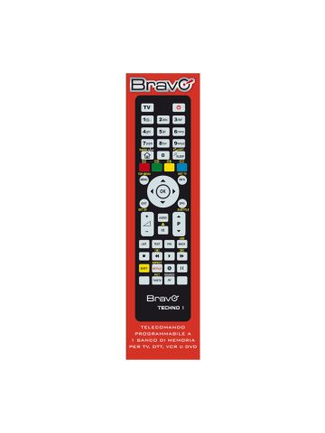 BRAVO TECHNO 1 (92602665) - TELECOMANDO PROGRAMMABILE A 1 BANCO DI MEMORIA PER TV / VCR / DVD PLAYER / DTT