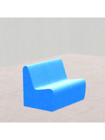 DIVANO 3 posti, similpelle e imbottitura ignifuga CL1, base 100x70cm, H40cm, densità 30kg/mc, sfoderabile con zip protetta - colore BLU