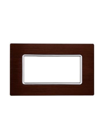 ETTROIT PLACCA IN ALLUMINIO 4 MODULI - SERIE SOLAR - BRONZO (MT86410) Compatibile BTicino Matix