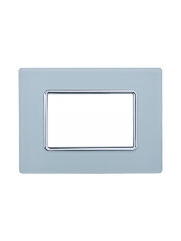 ETTROIT PLACCA IN VETRO 3 MODULI - SERIE SOLAR - BIANCO (MT84301) Compatibile BTicino Matix