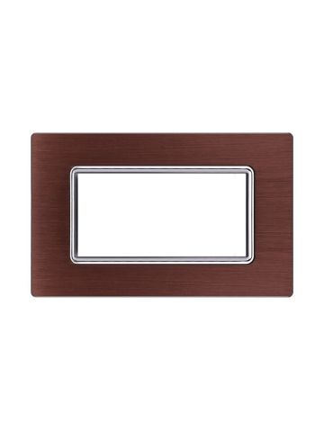 ETTROIT PLACCA IN ALLUMINIO 4 MODULI - SERIE SPACE - BRONZO (LN86410)