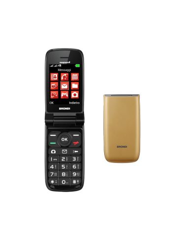 BRONDI MAGNUM 4 (ORO) - TELEFONO CELLULARE PER ANZIANI - TORCIA - FOTOCAMERA