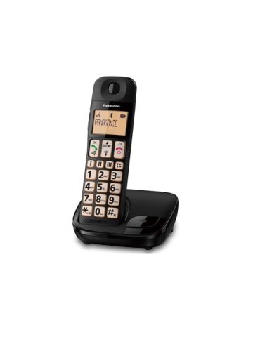 PANASONIC KX-TGE110 (NERO) - TELEFONO CORDLESS - TASTI GRANDI - SUPPORTO HAC