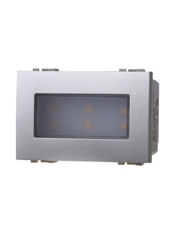 ETTROIT LAMPADA SEGNAPASSO 3 POSTI LED 220V ON/OFF 3000°K - SERIE SPACE - GRIGIO (LG0323) Compatibile BTicino Living