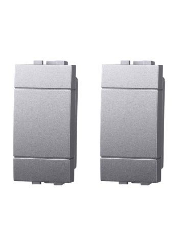 ETTROIT FALSO POLO 1 MODULO (2PZ) - SERIE SPACE - GRIGIO (LG0100) Compatibile BTicino Living