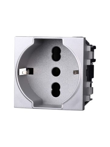 ETTROIT PRESA SCHUKO 16A - SERIE SPACE - GRIGIO (LG2102) Compatibile BTicino Living