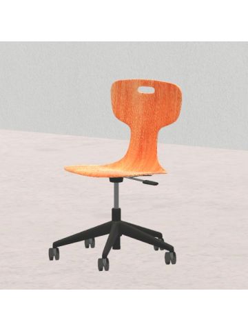 GIGLIO Wood arancione H da 39,2 a 47,6cm, scocca in legno, struttura nera con ruote SD.FLEXW.5r.N.AR