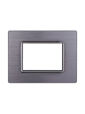 ETTROIT PLACCA IN ALLUMINIO 3 MODULI - SERIE SPACE - ARGENTO LUCIDO (LN86317) Compatibile BTicino Living