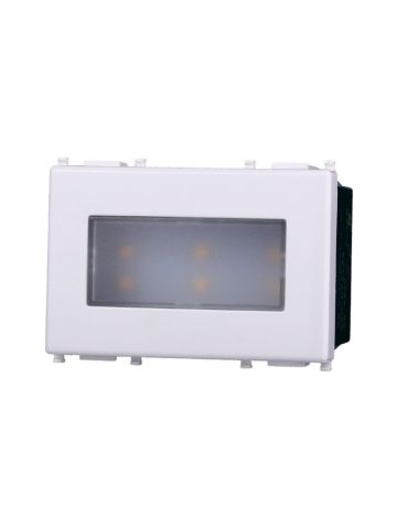 ETTROIT LAMPADA SEGNAPASSO 3 POSTI LED 220V ON/OFF 3000°K - SERIE STARLIGHT - BIANCO (EV0323) Compatibile Vimar Plana
