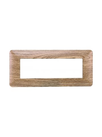ETTROIT PLACCA IN PLASTICA 6 MODULI - SERIE SOLAR - LEGNO ROVERE SBIANCATO (MT83604) Compatibile BTicino Matix