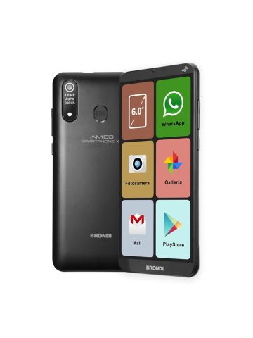 BRONDI AMICO SMARTPHONE XL (NERO) - SMARTPHONE PER ANZIANI - TORCIA - CONTROLLO REMOTO - FOTOCAMERA - CONNETTIVITA 4G