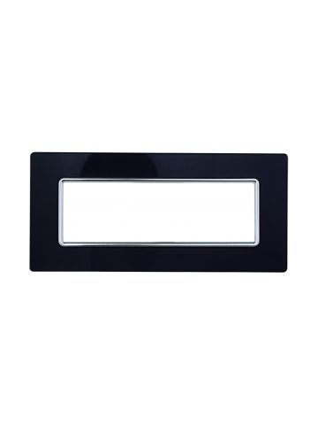 ETTROIT PLACCA IN VETRO 6 MODULI - SERIE SOLAR - ACCIAIO SCURO (MT84610) Compatibile BTicino Matix