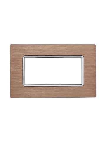 ETTROIT PLACCA IN ALLUMINIO 4 MODULI - SERIE SOLAR - ORO (MT86411) Compatibile BTicino Matix