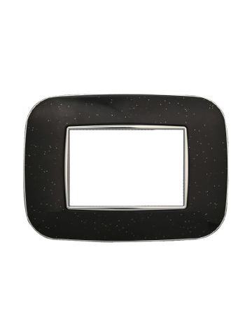 ETTROIT PLACCA ORBIS 3 MODULI - SERIE MOON - NERO BRILLANTE (AN91324) Compatibile ABB Axolute