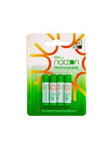 NACCON PK10006 BATTERIE RICARICABILI MINISTILO AAA NI-MH 600 MAH 1.2V - BLISTER 4 PEZZI