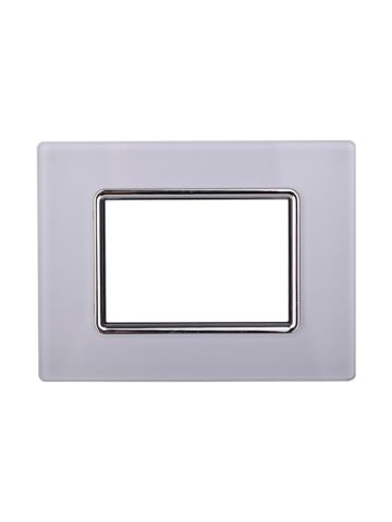 ETTROIT PLACCA IN VETRO 3 MODULI - SERIE SPACE - BIANCO (LN84301) Compatibile BTicino Living