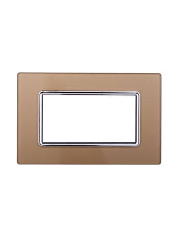 ETTROIT PLACCA IN VETRO 4 MODULI - SERIE SPACE - ORO (LN84411) Compatibile BTicino Living